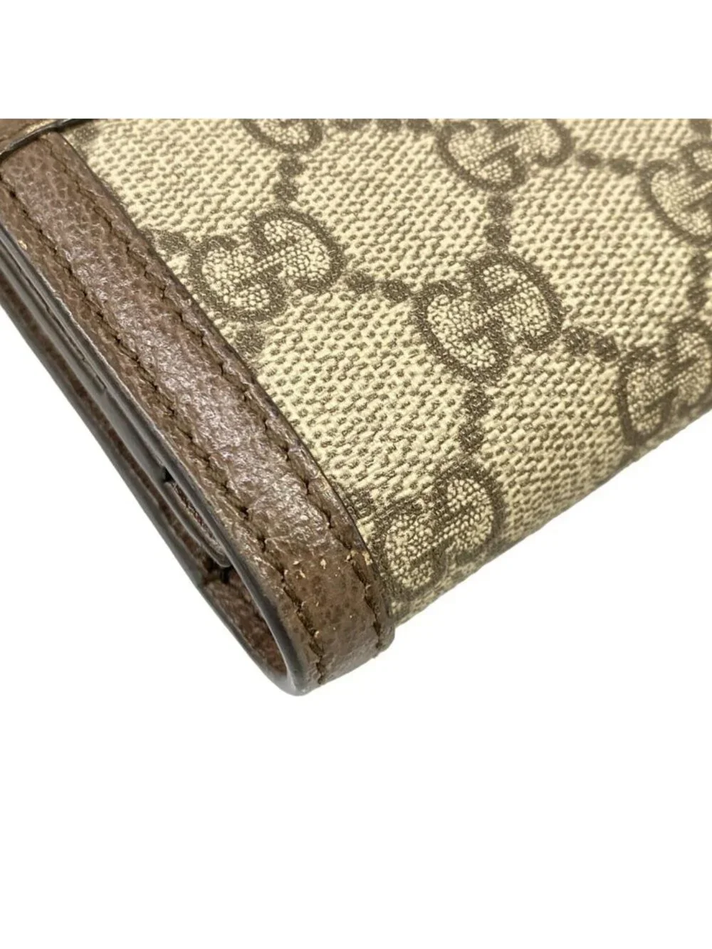 ★SOLD★ Gucci Wallet Ophidia Beige Ebony Dark Brown Leather - Picture 8 of 13